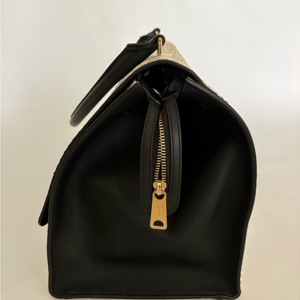 Céline Vintage Python Leather Structured Top Hand… - image 8